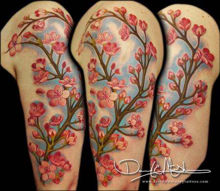 Tattoos - Cherry Blossom Half Sleeve Tattoo  - 70708